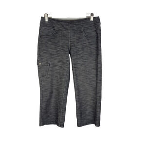 The North Face Capri Cargo Pants Sz M Lightweight Gray Black Space Dye **READ**